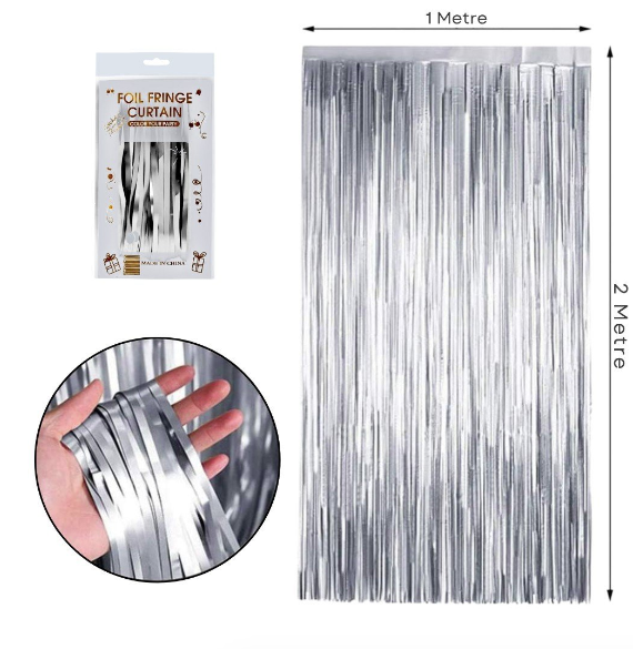 İthal Metalize Gümüş Arka Plan Perdesi 2x1 m